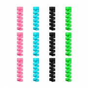 Jetec 12 Pieces Highly Flexible Silicone Micro USB Protector, Mouse Cable Protector, Suit for All Cell Phones, Computers and Chargers (Black, Pink, Blue, Green)